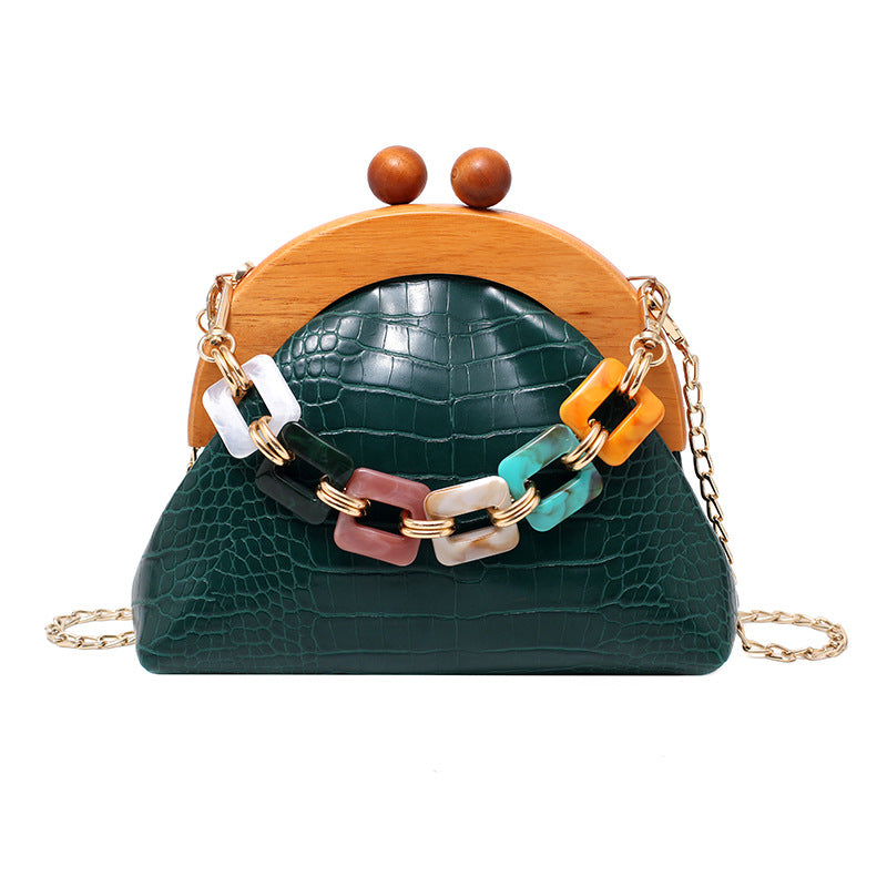 Bags Women'S Trendy Fashion Art Fan Guofeng Bags Ethnic Chain Bags Portable Wooden Pu Women'S Bags Bags Women'S Trendy Fashion Art Fan Guofeng Bags Ethnic Chain Bags Portable Wooden Pu Women'S Bags